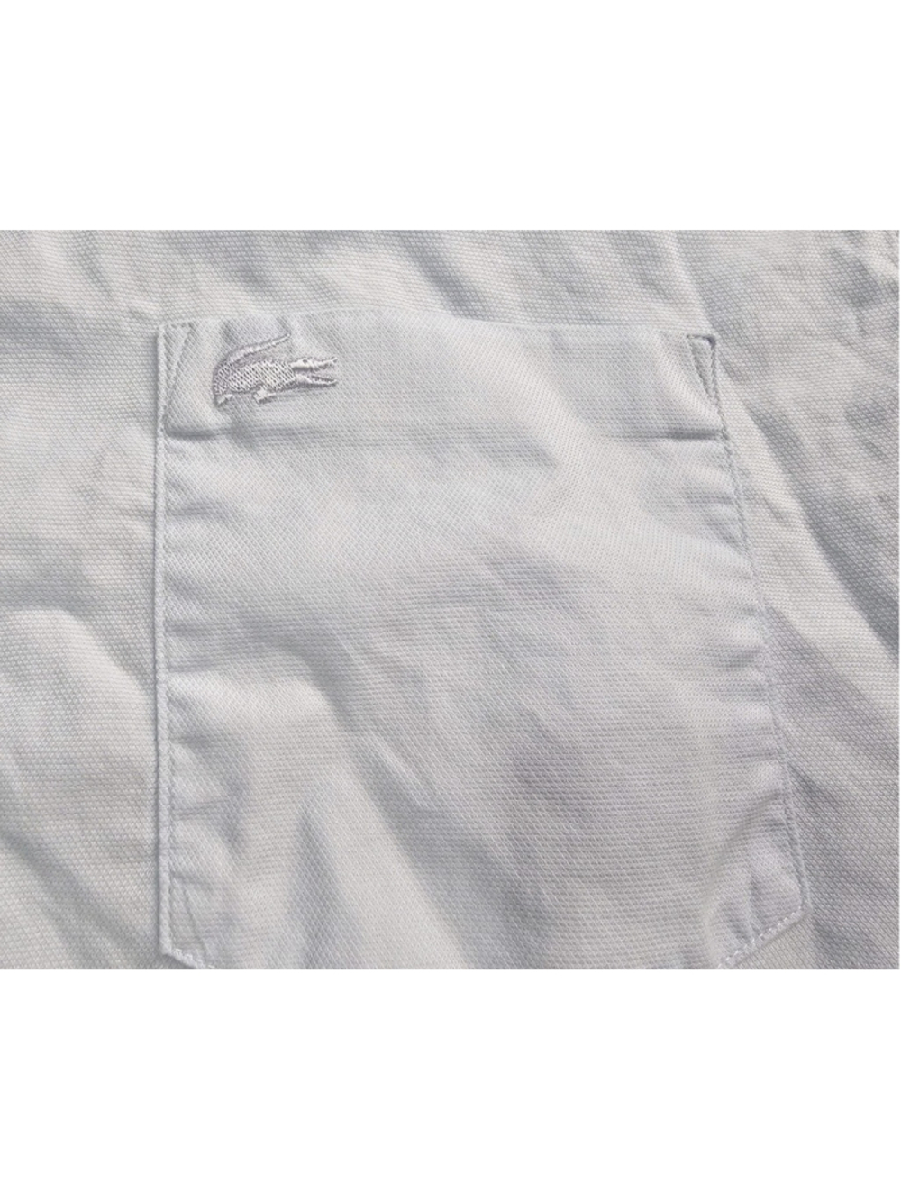 Lacoste Shirt Mens Collar Size 16 Blue, M-L Button Down Long Sleve Oxford Pocket - Picture 4 of 16